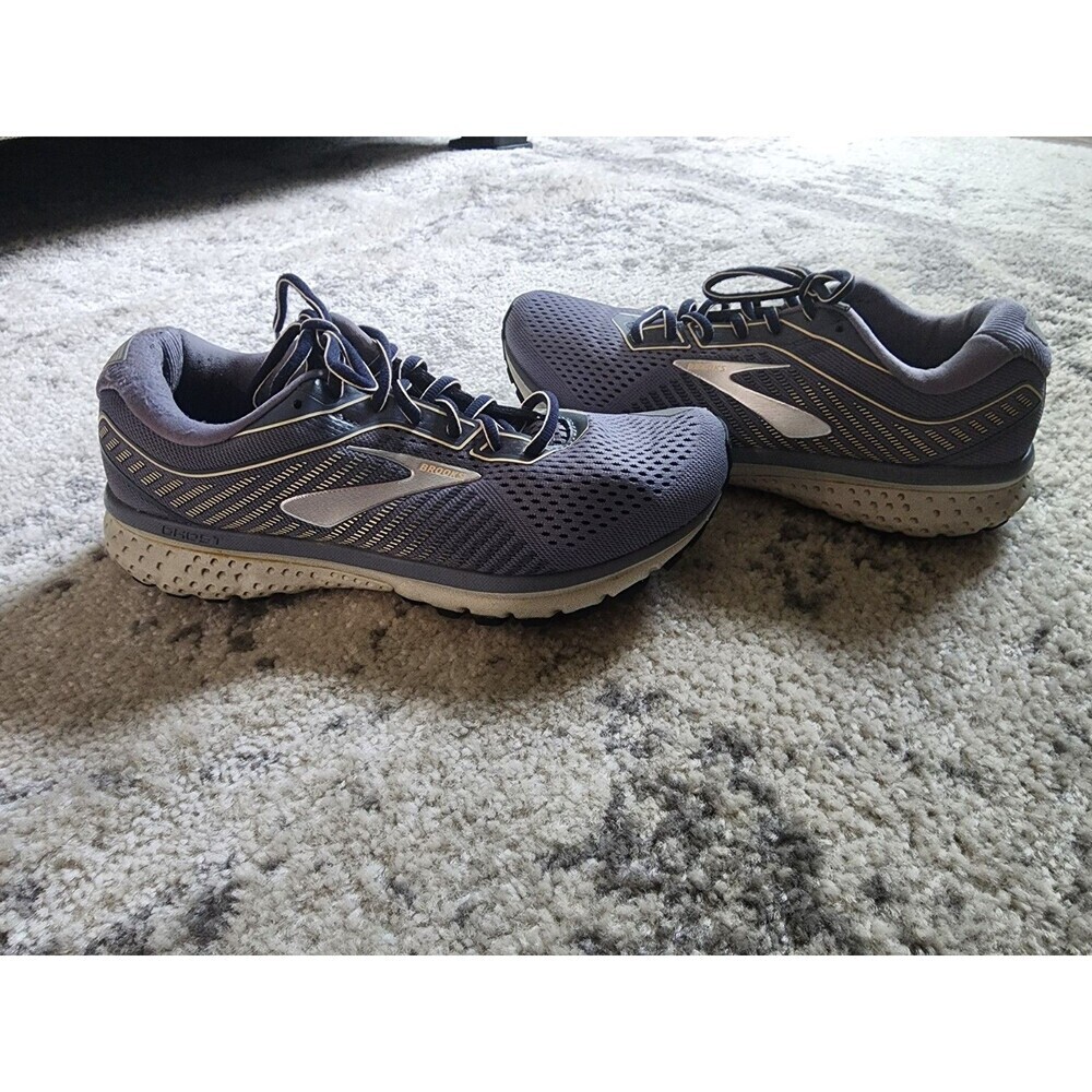 Brooks Ghost 12 Womens Running Shoes Blue Grey Pink 1203051D086 Size 9.5 Wide D